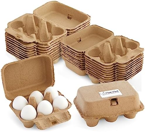 Huevos frescos en caja de cartón