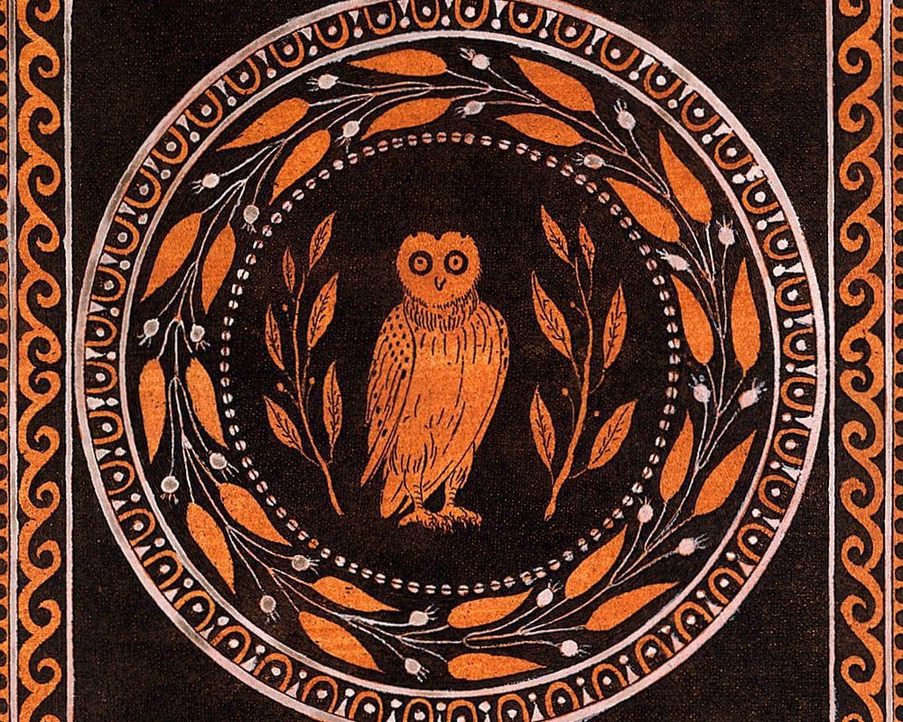 Búho en la mitología griega representado artísticamente